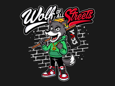wolf of all streets characterdesign ill illustration mascot vector wolf