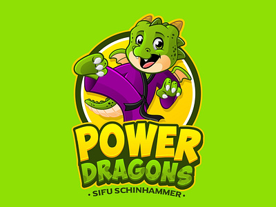 power dragon mascot design branding characterdesign design illustration karate karate kid logo logodesign mascot mascot character mascot design mascot logo school vector