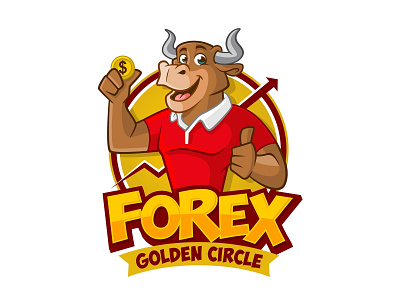 forex golden circle branding bull characterdesign design forex illustration logo logodesign mascot pictoftheday trader trading vector