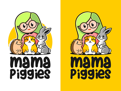 Mama piggies cartoon behance mascotdesign