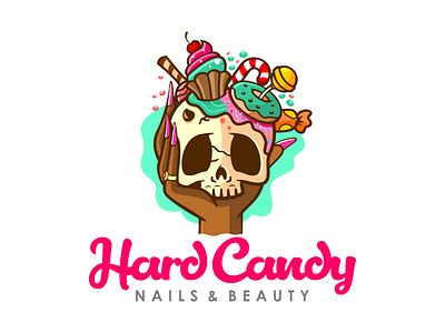 Hard candy nails and beauty logodesign illustrator vector