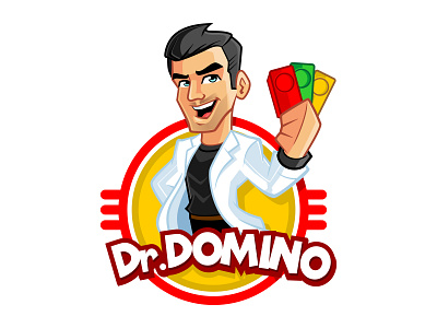 dr domino branding characterdesign illustration logo logodesign mascot character mascot logo vector