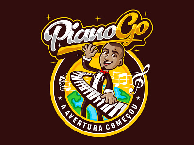 piano go branding characterdesign clothing brand design illustration logodesign mascot character mascot design mascot logo vector