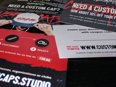 Custom Caps Flyers and Business Cards business card grunge print