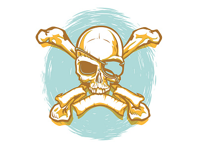 Pirate Skull And Crossbones banner bones crossbones eyepatch overprint pirate screen print skeleton skull texture