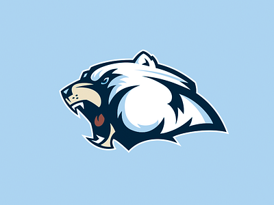 Bear Head bear dynamic fierce growl head logo mascot polar profile vector