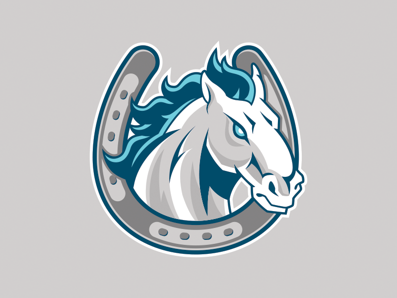 Horse Horseshoe Mascot logo vector head mascot horseshoe horse