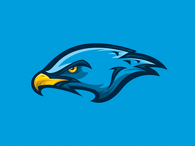 Blue Falcon angry beak bird birdofprey blue determined eagle falcon hawk head logo mascot profile serious tough