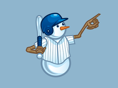 Baseball Snowman baseball bat carrot cute helmet homerun icon jersey mascot snow snowman sports sticks