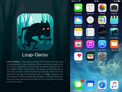 DailyUi 005, App Icon appicon apple dailyui gaming icon ios loupgarou platformer sidescrolling ui uidesign ux uxui vector werewolf