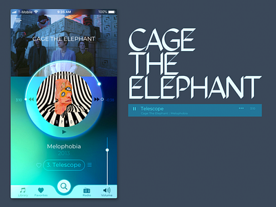 Daily UI 009, Music App cagetheelephant dailyui dailyuichallenge musciapp ui ux