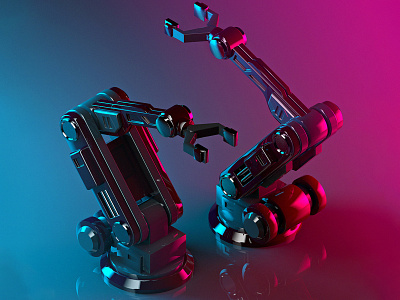 Robotic hand 3d blender cinema4d design digitalart illustration inspiration isometric lowpoly motiongraphics