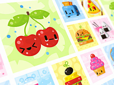 Cherry 2d art cherry design digitalart flat food fruit illustration illustrator inspiration photoshop