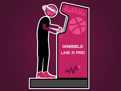 Dribbble Like A Pro arcade basketball dribbble free giveaway illustration pack playoff retro sneakers sticker vector