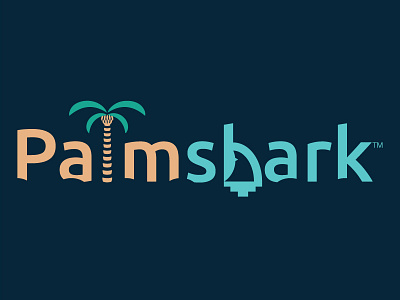 Logo Designed for an Online Store creative design logo design online palm sea shark store water