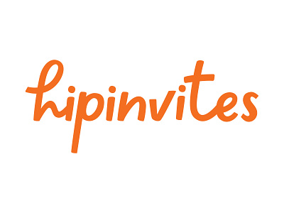 HipInvites Logo birthdays branding creative flyers graphic design invitations logo orange party playful quirky quotes typeface wishes wordmark