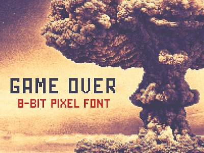 Game Over Font 8bit art atomic bitmap fun nintendo pixel playful retro robot technical video game