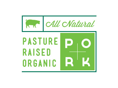 Organic Pork Label all natural farm fresh hipster label design minimal modern organic pork pasture raised pig