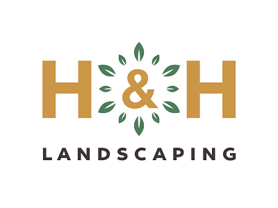 H&H Landscaping ampersand design irrigation landscaping lawn lawn care logo thick typeface