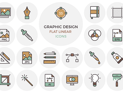 33 Flat Graphic Design Icons download flat free graphic design icon linear ui web