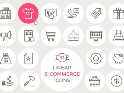 33 Free Linear E Commerce Icons
