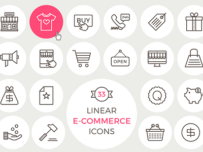 33 Free Linear E Commerce Icons