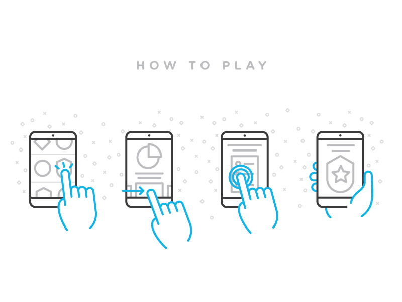 Simple Game Tutorial vector line icon icon game walkthrough touch screen touch onboarding gestures gesture walkthrough tutorial game