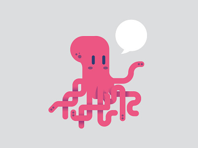 Multitasking animal avatar chat flat icon illustration jellyfish kawaii octopus vector
