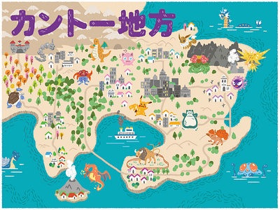 Pokemon Town Map By Christine Soules On Dribbble