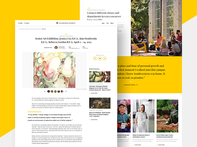 Southwestern University academic blog blogger college gallery school template university web design yellow