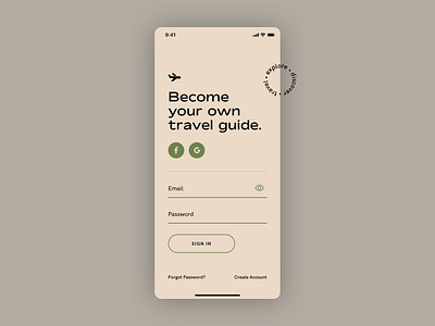 Daily UI 01 - Sign In challenge daily ui daily ui 001 dailyui minimal sign in sign up travel ui ux
