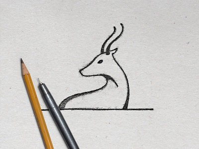 Antelope Logo Sketch animal animal logo antelope drawing illustration logo logo design minimalism nature process sketch wildlife