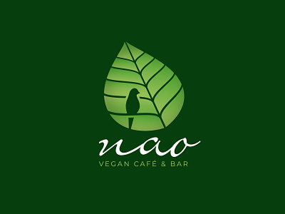 Nao - Logo Design animal bird brand identity branding café green healthy leaf logo nature vegan