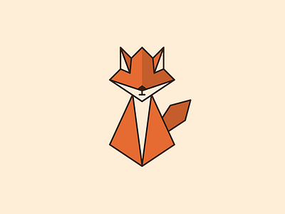 Origami Red Fox animal logo animals fox minimalism nature origami red fox