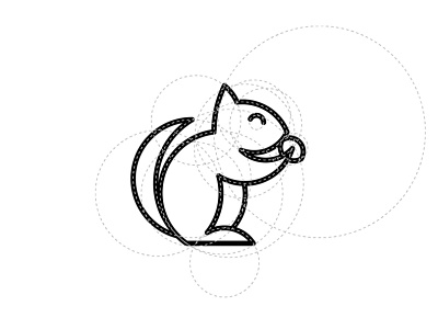 Circular Grid Squirrel animal logo animals circular grid grid grid logo illustration minimalism nature squirrel