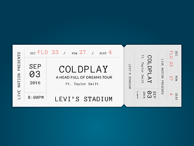 Coldplay Ticket