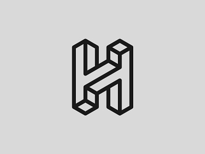 H architectural black h logo mark simple