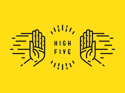 High Five flat icons hands high five icons illustration single stroke