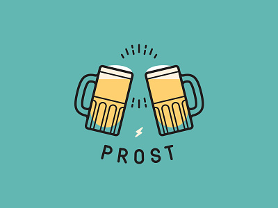 Prost beer beer mug brews cheers icons illustration mug prost toast