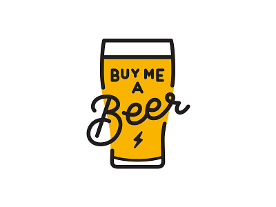 Buy Me A Beer beer beer logo bolt brand brew brews illustration lightning bolt pint