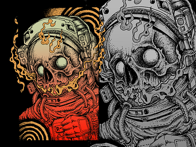 Dead Astronot apparel artwork band bandmerch clothing clothingline illustration merchendise record skull tatto tshirt