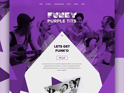 Funk Band Website Design band css3 funk html5 music responsive sass soundcloud triangles web design website wordpress