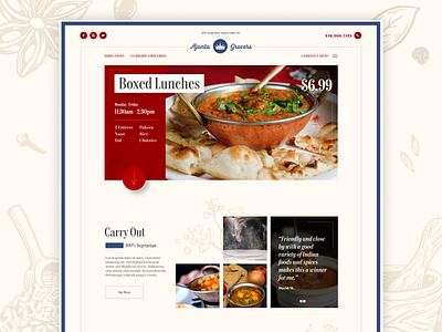 Indian Grocer / Carry Out branding design grocery store responsive restaurant ui web design website wordpress