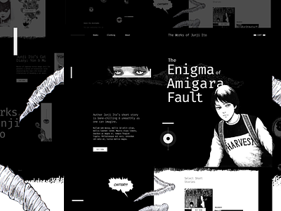 Junji Ito Mocktober black and white design ecommerce elegantseagulls graphic design horror junji ito manga mocktober shopify ui ux web design website