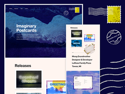 Imaginary Postcards Web Design branding design michigan music responsive risograph web design website winter wordpress