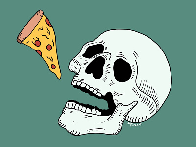 Always Eatin' ZA chew design doodle doodleart doodler eat foodie illustration ipad ipad pro pepe pizza pro create procreate skull za