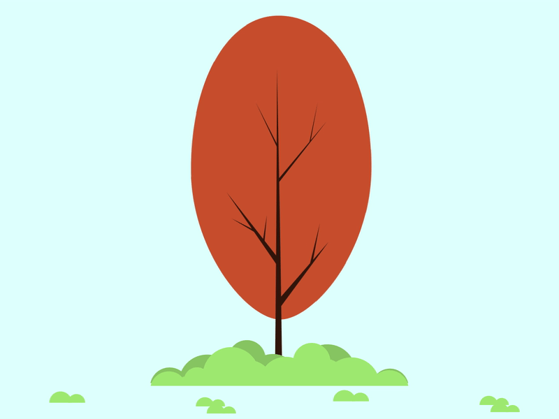 maple tree 2d animation animation 2d animation after effects design illustration landscape loop vector