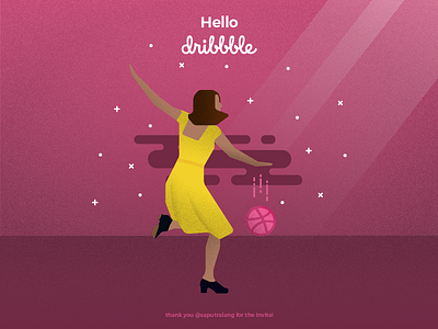 La La Shot - Hello Dribbble! illustration