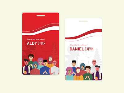 Independence Day Committee ID Card character design graphic design id card illustration illustrator independence day indonesia people vector