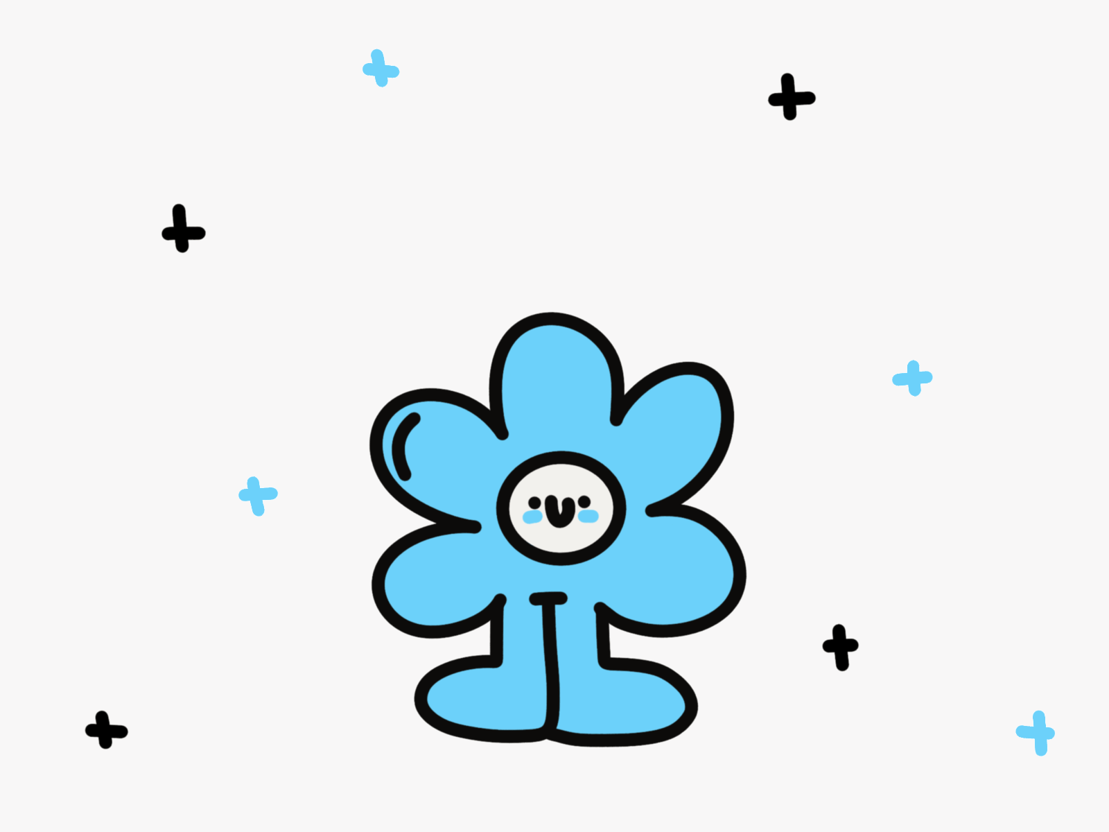 flower guy animation branding cute face flower gif illustration